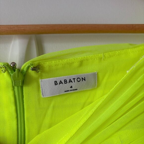 Aritzia Ten by Babaton Luxor Long Sleeve Mini Dress Neon Sunray Yellow Size 4 - Picture 8 of 10